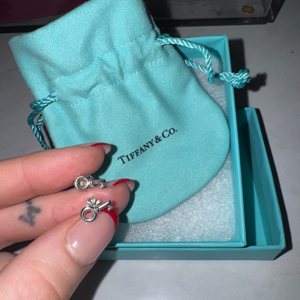 Tiffany & Co. Sterling Silver Mini Key Earrings